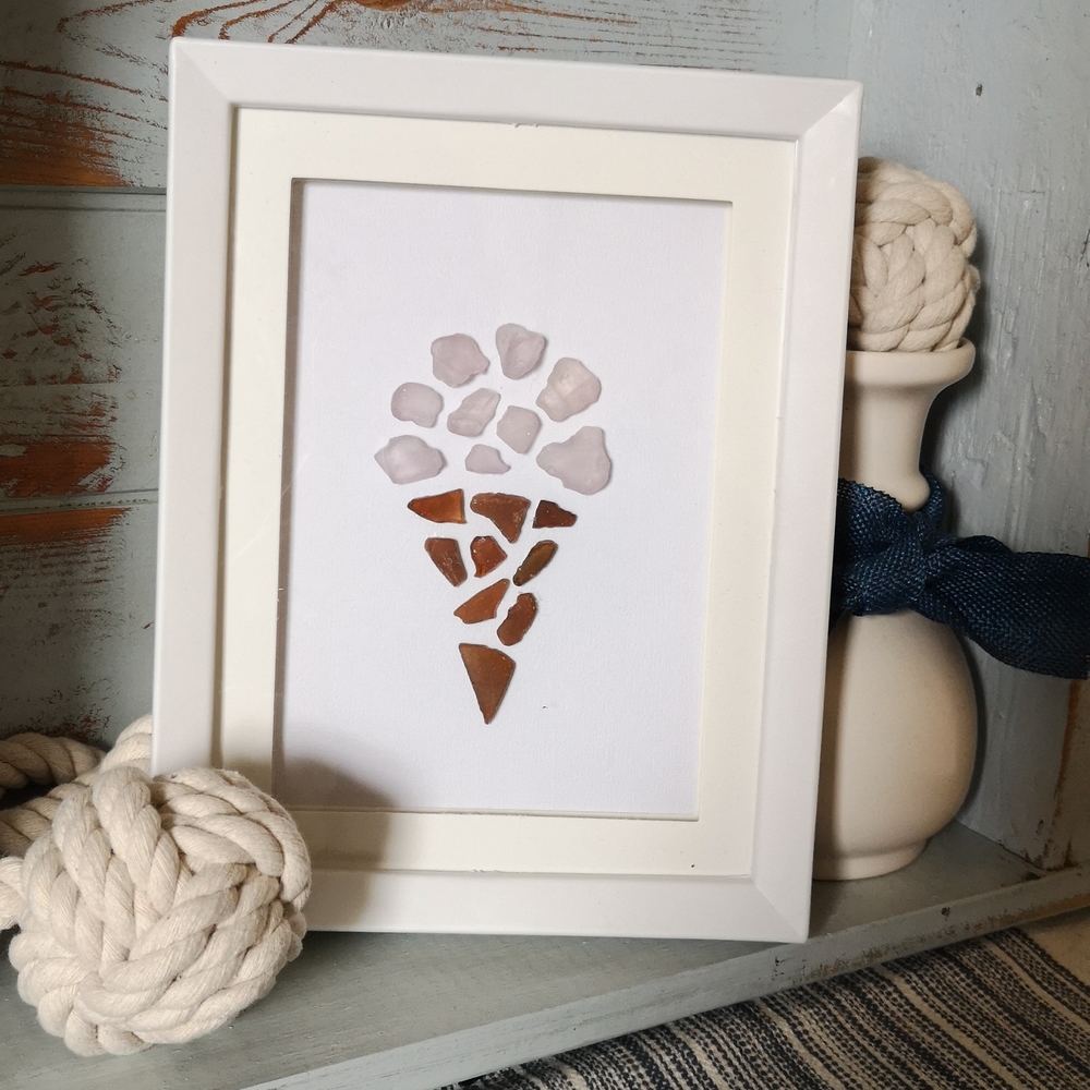 "Single Scoop" beach glass art
